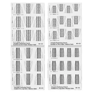 Size chart for French manicure stickers featuring four multi-angle guide designs