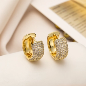 Luxe gold-plated hoop earrings with micro-pave cubic zirconia crystals for women