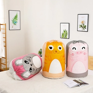 Waterproof drawstring storage bag with cute cartoon animals for bedding and clothes
