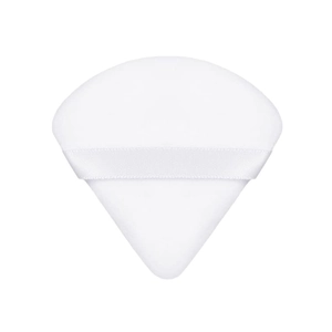 Piumino da cipria triangolare professionale in velluto bianco con nastro per trucco