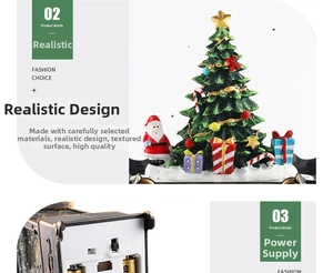 Detail showing Christmas music box bottom with dual battery slots and power switch