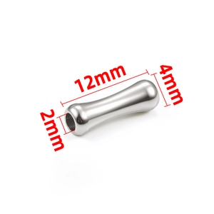 Polished stainless steel 12mm bamboo bead with 2mm hole for DIY jewelry making