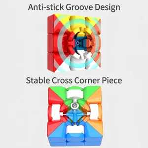 3x3 Magic Cube internal core design with stable cross axis and anti-stick grooves