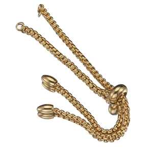 Adjustable golden stainless steel box chain with slider bead for DIY jewelry making