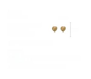 Dettaglio degli orecchini a cuore con perle e strass che mostra le misure 3cm x 2.3cm