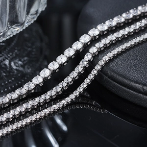 Elegant S925 sterling silver tennis bracelets featuring white round-cut zircon stones