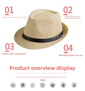 Dettaglio del cappello in paglia intrecciata con fascia in pelle nera e protezione anti-UV