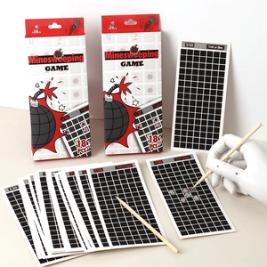 Creative minesweeping scratch card game set for kids with cards and wooden scratch tools