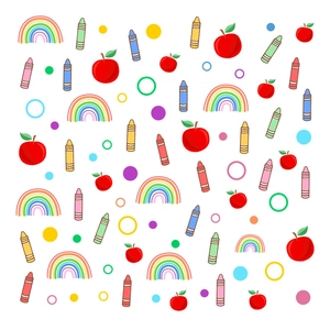 Rainbow and crayon self-adhesive PVC wall stickers for children nursery room decor