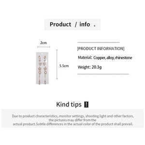 Detailed size and material chart for the 12-piece rhinestone resin geometric earring set
