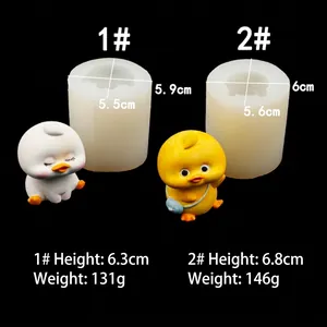 Stampo in silicone a forma di papera 3D per candele in gesso e decori auto
