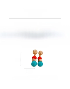 Size guide for vintage earrings showing 5cm height, 27.7g weight and alloy resin materials
