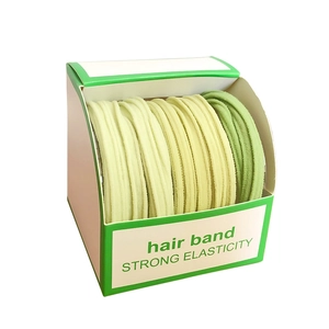 5 pieces of candy colored high elasticity hair bands in gradient yellow and green tones