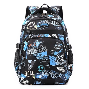 Men's fashion backpack with football prints and large capacity for school and sports