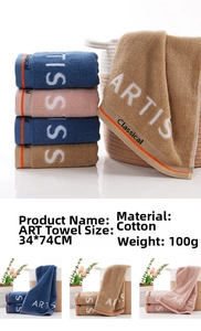 Close-up of cotton towels showing the fine terry texture and ARTIS jacquard pattern