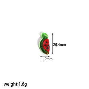 Watermelon slice charm detail with dimensions 26.4mm by 11.2mm and 1.6g weight