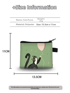 Tabella taglie del mini portamonete in poliestere con dimensioni 13,5 cm x 11 cm
