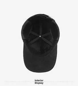 Close-up of the fleece lining and interior stitching of the warm winter baseball cap