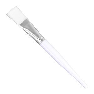 Single white handle crystal mask brush with soft bristles for DIY mud facial treatment