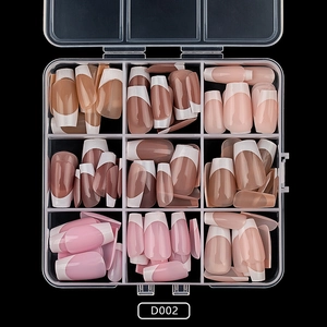 Glossy French Press On Nails ABS Coffin Ballerina False Nails Full Cover Artificial Fingernails For Women