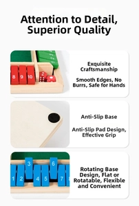 Detail of wooden board game featuring smooth rounded corners and anti-slip bottom pads