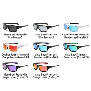 Polarized sports sunglasses collection with colorful mirrored lenses and matte black frames