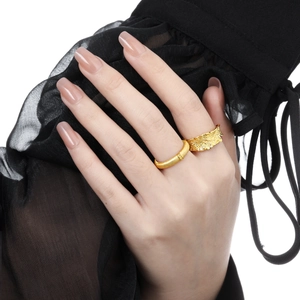 Minimalist S925 sterling silver gold rings with smooth and irregular textured finishes