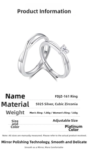 Detail view of S925 silver couple rings with heart-shaped stone and twisted band design