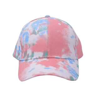 Fashionable pink and blue tie-dye baseball cap for street style sun protection