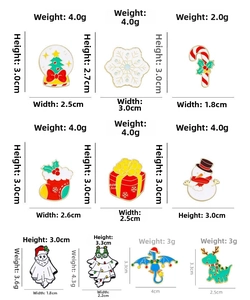 Size specifications and weights for colorful enamel Christmas theme lapel pins