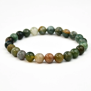 Bracelet élastique artisanal avec perles en pierre naturelle multicolore de 8mm