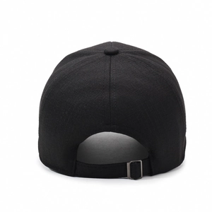 Classic black baseball cap for middle-aged men with adjustable back metal buckle