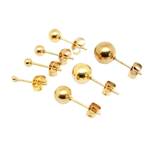 Set di orecchini a sfera minimalisti in acciaio inossidabile placcato oro 18K