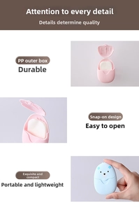 Portable mini bear soap box with snap closure for travel and outdoor hygiene