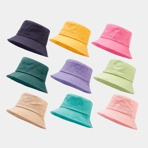 Vintage Cotton Canvas Bucket Hat Flat Top Wide Brim Sun Protection Summer Outdoor Fishing Travel Cap For Men Women