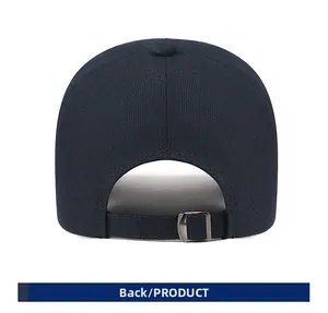 Vue arrière de la casquette de baseball en mesh bleu marine avec boucle réglable