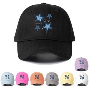 Cotton Star Pattern Baseball Cap With English Letter Print Sun Protection Outdoor Casual Adjustable Fashion Hat For Men Women