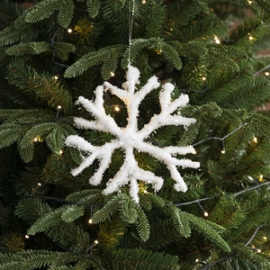 Glitter White Christmas Snowflake Ornaments Plastic Hanging Sequin Large 3D Winter Wonderland Holiday Tree Decoration