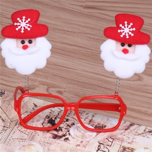 Red Christmas Santa Claus glasses frame with spring decoration for holiday party props
