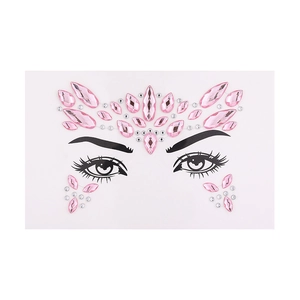 Pink rhinestone facial jewels stickers for festival makeup decorations on white card