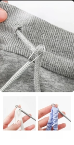 Flexibler Metalleinfädler für Hoodieschnüre und elastische Taillenbänder im Einsatz