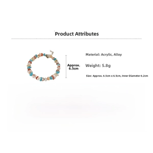 Detail specifications of the colorful zircon beaded bracelet with weight and size info