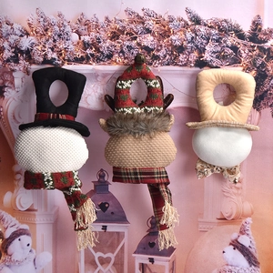 Three-piece Christmas plush doll set featuring snowman, reindeer and elf hanging decorations