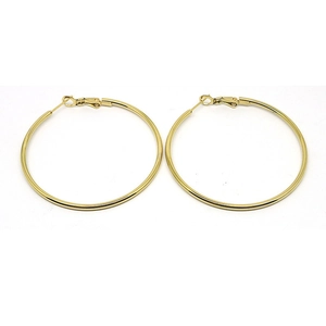 Minimalist large golden hoop earrings with polished stainless steel finish for women