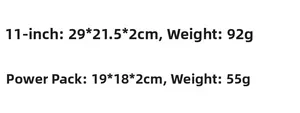 Size guide for 11 inch laptop sleeve 29x21.5x2cm and accessory pouch 19x18x2cm