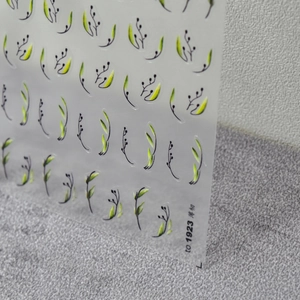 Autocollants à ongles 5D minimalistes feuilles vertes et lapins pour manucure d'art