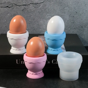 Moule en silicone en forme d'œuf pour bougies et plâtre avec coupes à bords dentelés