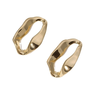 Modern irregular geometric twist hoop earrings in gold plated stainless steel