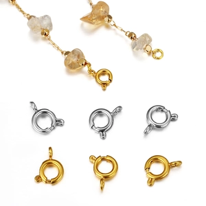 Gold and silver stainless steel spring ring clasps for DIY necklace and bracelet jewelry