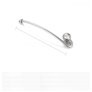 Polished stainless steel curved piercing bar accessory with 60x2mm size specifications